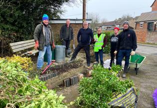 Best Kept Village Preparations and Village Improvements Article Photo - Clearing the Welford Way corner